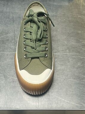 PS Paul Smith Olive Green Low-Top Canvas Sneaker with Gum Toe